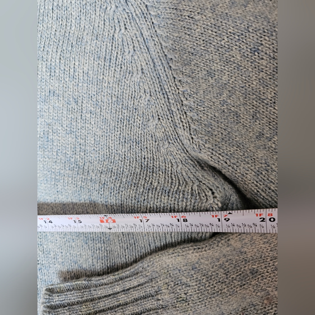Vtg Debenhams Shetland Wool Sweater Britain Blue Superwash 42" Xl Stored 30+ Yrs — image 6 of 6